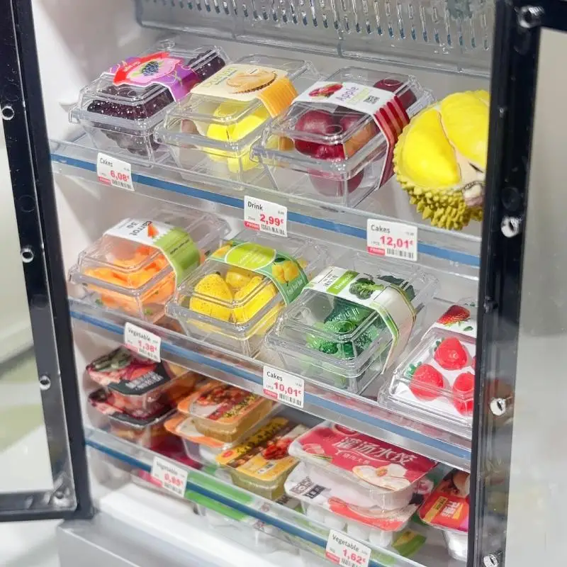 [F] 1 Set Doll Accessories Toys New 1/6 Dollhouse Miniature Food Supermarket Vegetable Fruit With Clear Box