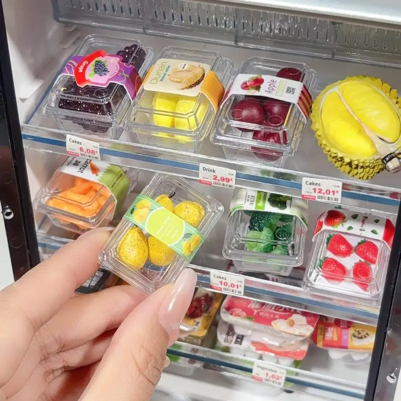 [F] 1 Set Doll Accessories Toys New 1/6 Dollhouse Miniature Food Supermarket Vegetable Fruit With Clear Box