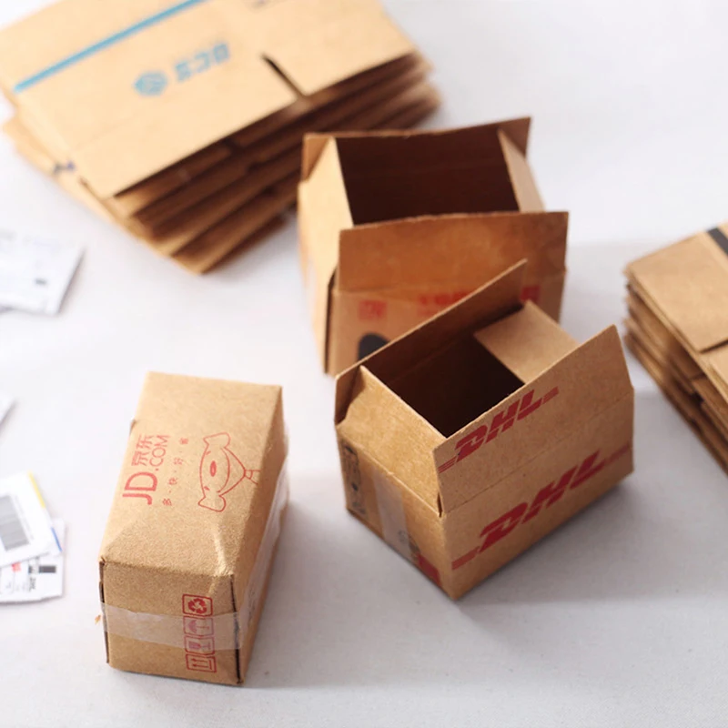 5Pcs/Set 1:12 Dollhouse Miniature Simulation Express Box Mini Carton Furniture Accessories Decor Toy