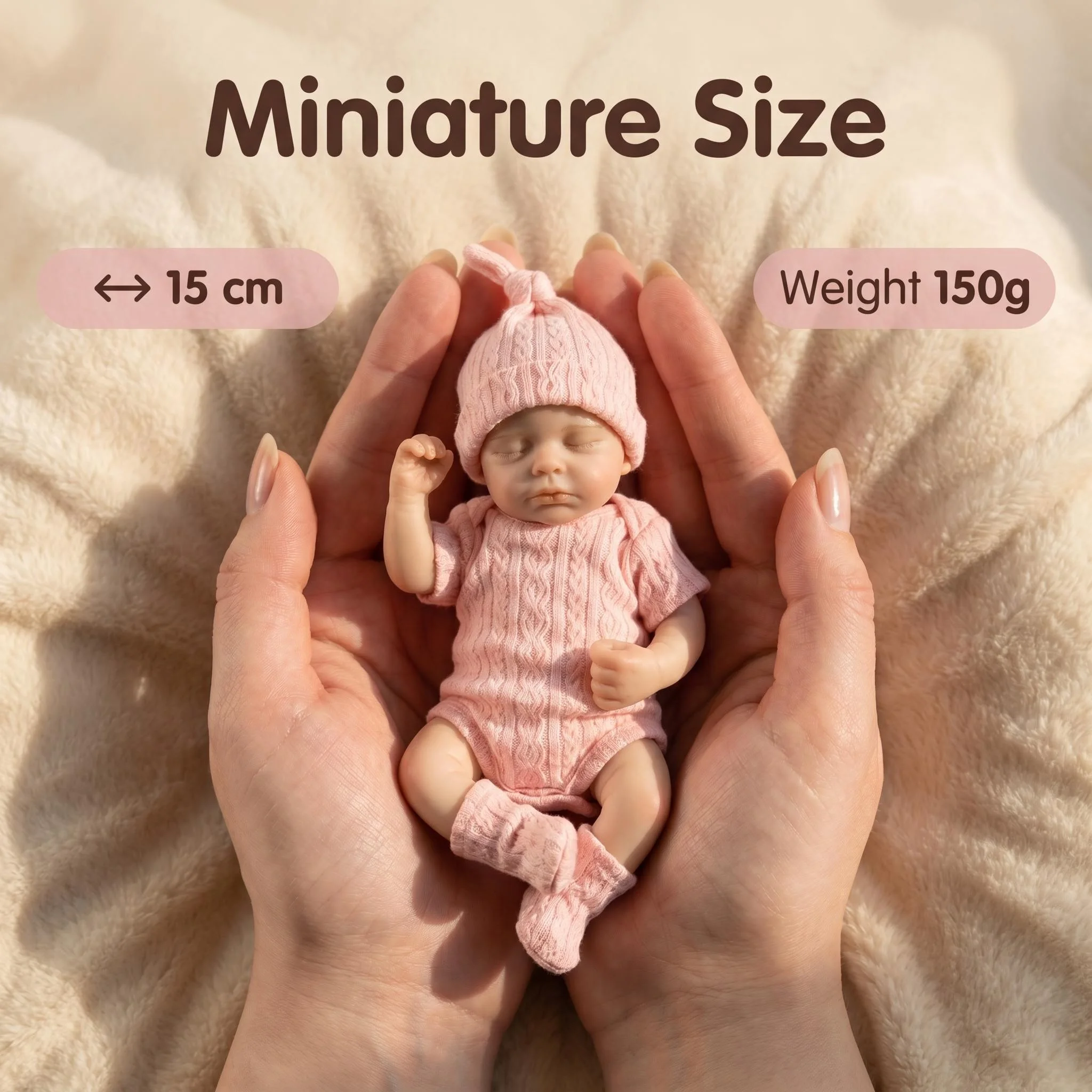 NPK 6-Inch Platinum Silicone Doll Loulou with Mini Accessories Soft Elastic Palm Handy Full Solid Collectible Toy