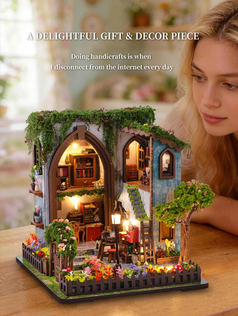DIY Wooden Miniature Doll House Model Kits 3D Puzzle Dollhouse With Furniture for Friends Birthday Gifts Home Decoration Crafts