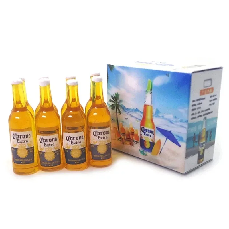 1Set 1:12 Scale Mini Beer Bottle Model Dollhouse Accessories DIY Mini Shop Pretend Play Decor