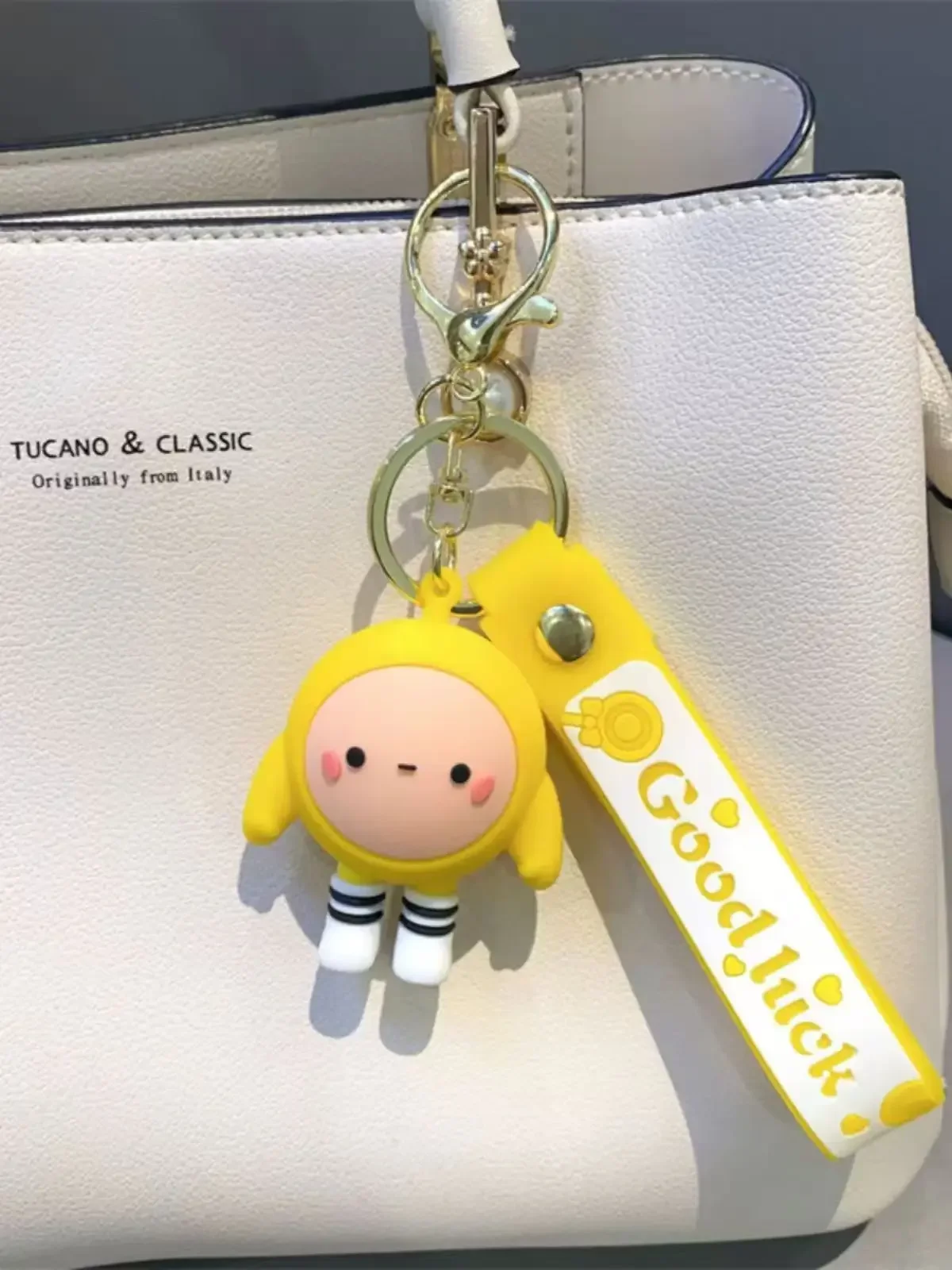 Cute Eggy Party Doll Keychain Couple Bag Pendant Car Hanging Chain Gift for Friends