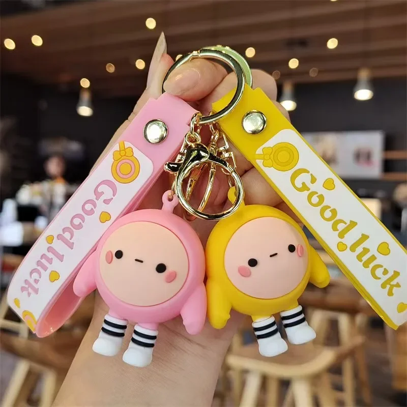 Cute Eggy Party Doll Keychain Couple Bag Pendant Car Hanging Chain Gift for Friends