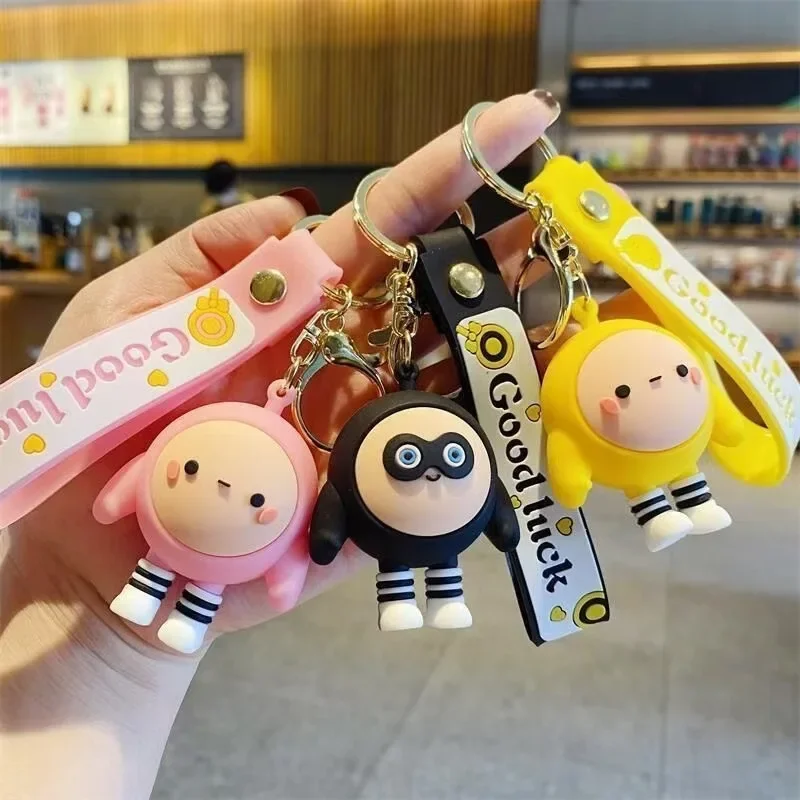 Cute Eggy Party Doll Keychain Couple Bag Pendant Car Hanging Chain Gift for Friends