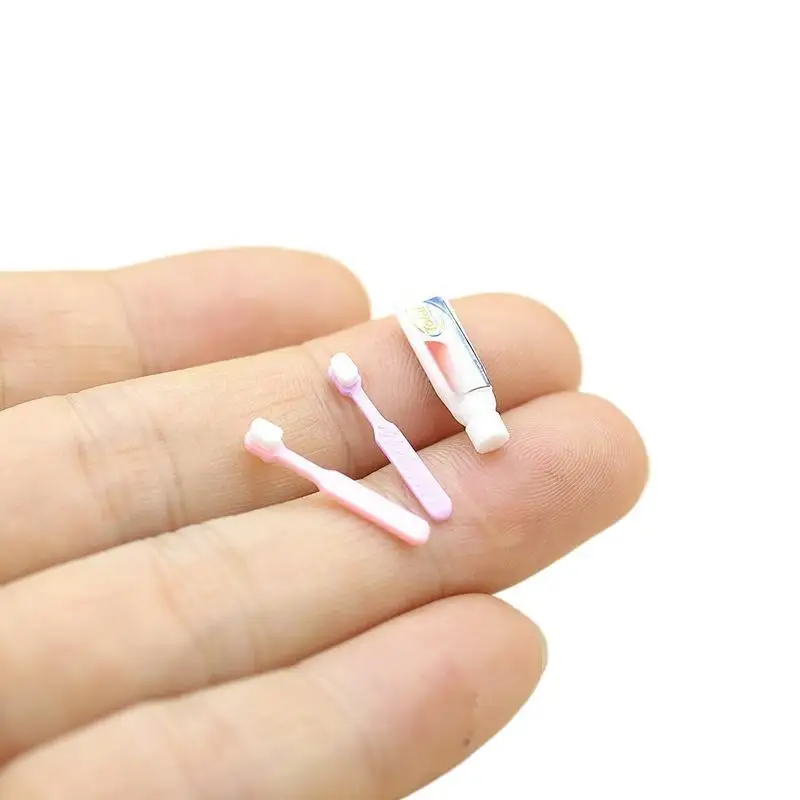 1 Set Doll House Furniture Accessories Toy 1/12 Dollhouse Miniature Mini Cup Toothpaste Toothbrush