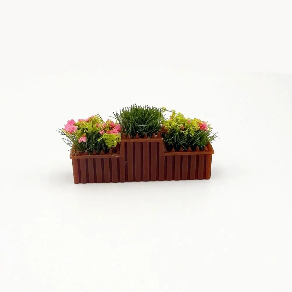 1:12 Scale Dollhouse Simulated Flowers 10 Colors Lifelike Flower Fence Decor Miniature Potted Plants Toys Doll House Decor