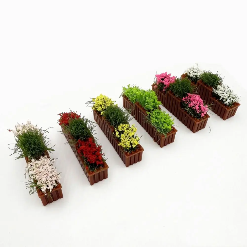 1:12 Scale Dollhouse Simulated Flowers 10 Colors Lifelike Flower Fence Decor Miniature Potted Plants Toys Doll House Decor