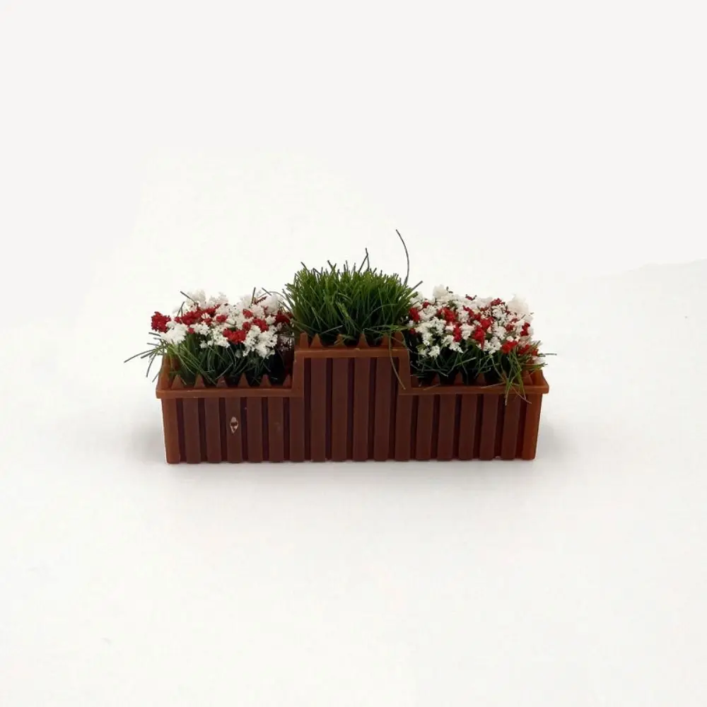 1:12 Scale Dollhouse Simulated Flowers 10 Colors Lifelike Flower Fence Decor Miniature Potted Plants Toys Doll House Decor