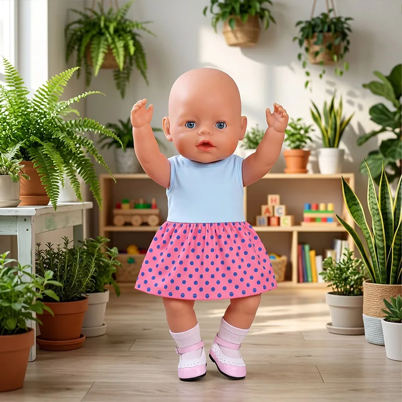Academic style Doll Clothes 3sets For 16-18Inch&40-45cm Baby New Doll Brilliant Party Reunion Doll Skirt American Doll Girl Gift