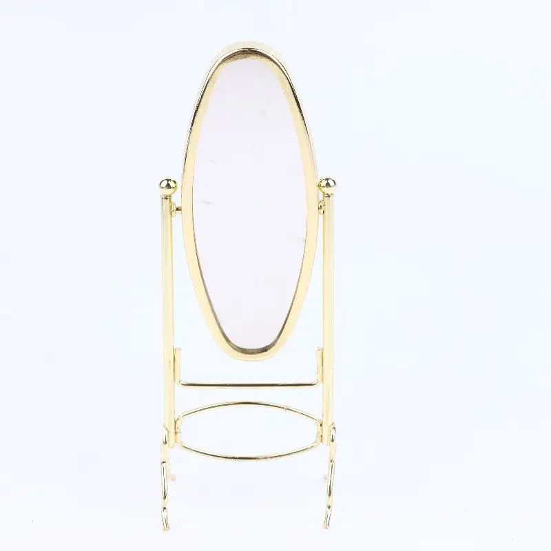 Dollhouse Mirror 1/12 Simulation Dressing Vertical Miniature Furniture Decoration Accessories Gift