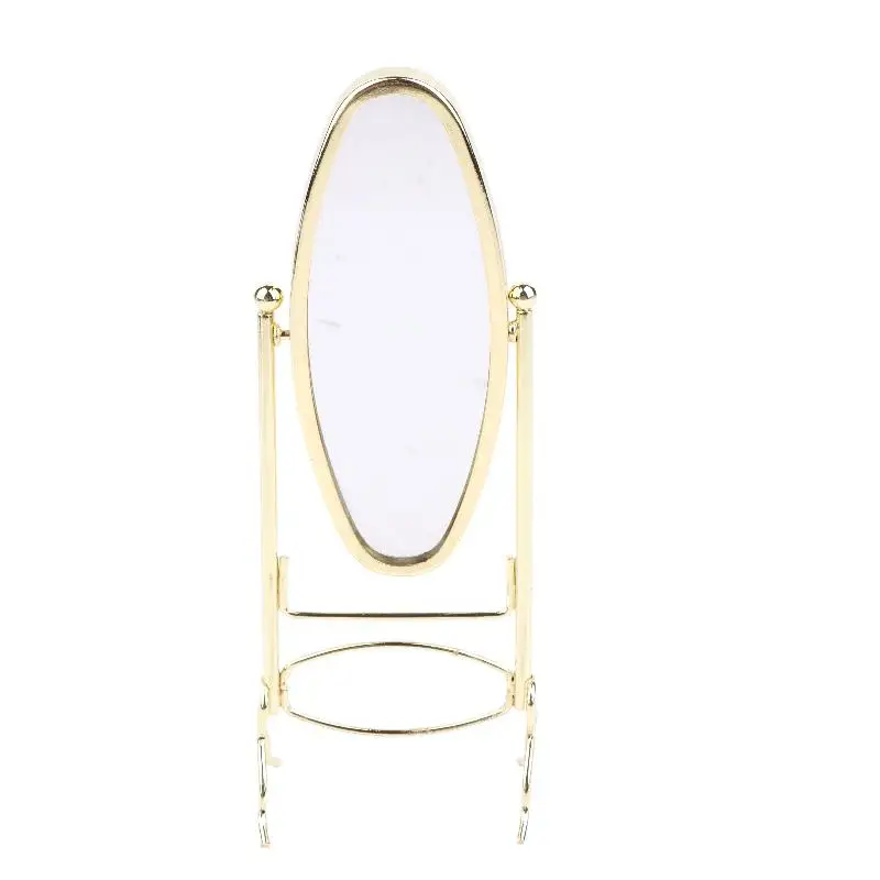 Dollhouse Mirror 1/12 Simulation Dressing Vertical Miniature Furniture Decoration Accessories Gift