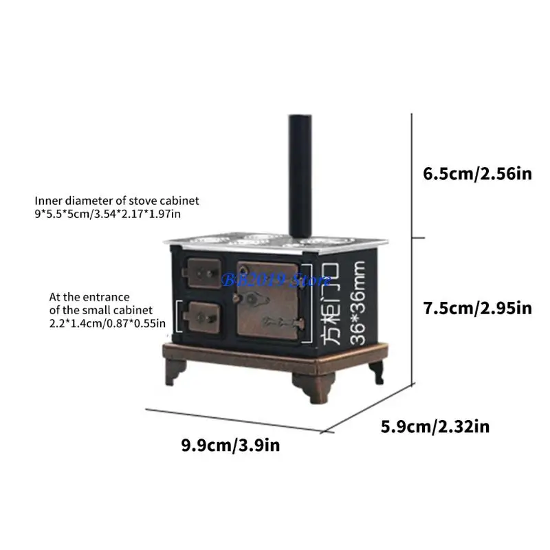 Q0KB Realistic Kitchen Stove Furnishings Set Furniture Play Doll House Decoration