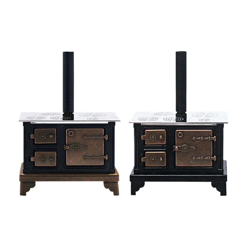 Q0KB Realistic Kitchen Stove Furnishings Set Furniture Play Doll House Decoration