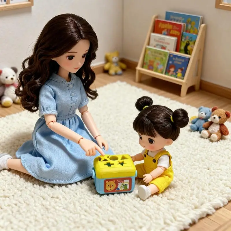 New 1 Set Doll House Nursery Decoration Photography Prop Miniature Shape Sorting Toy Box Dollhouse Educational Toy Model