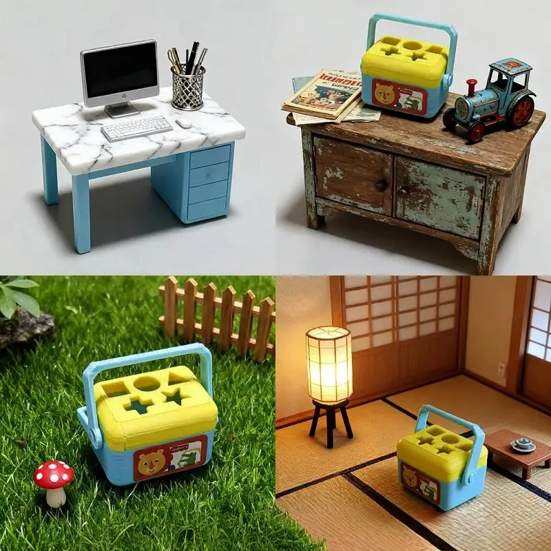 New 1 Set Doll House Nursery Decoration Photography Prop Miniature Shape Sorting Toy Box Dollhouse Educational Toy Model