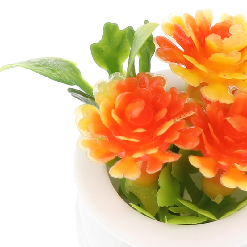 ★▲3pcs/lot 1:12 Dollhouse Miniature Green Plant Pot Potted Flowers Furniture Home Decor Accessories Random