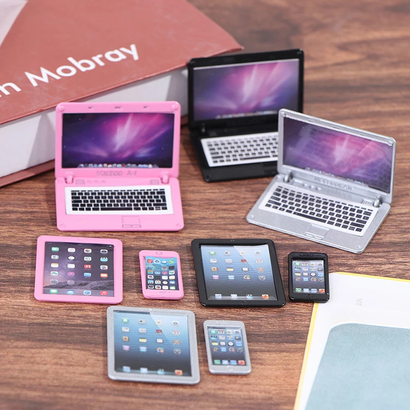 【M】3Pcs/set 1/6 Scale Dollhouse Miniature Mobile Phone Tablet Computer For Dolls