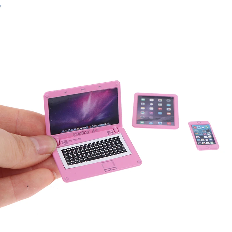 【M】3Pcs/set 1/6 Scale Dollhouse Miniature Mobile Phone Tablet Computer For Dolls