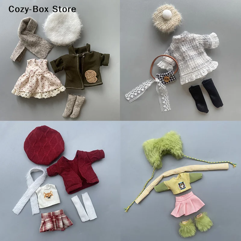 [ZY]1Set 16-17cm Cute Doll Clothes Dolls Outfit Suit Accessories Fashion Style Doll Dress Up (NO Doll)[ZY]