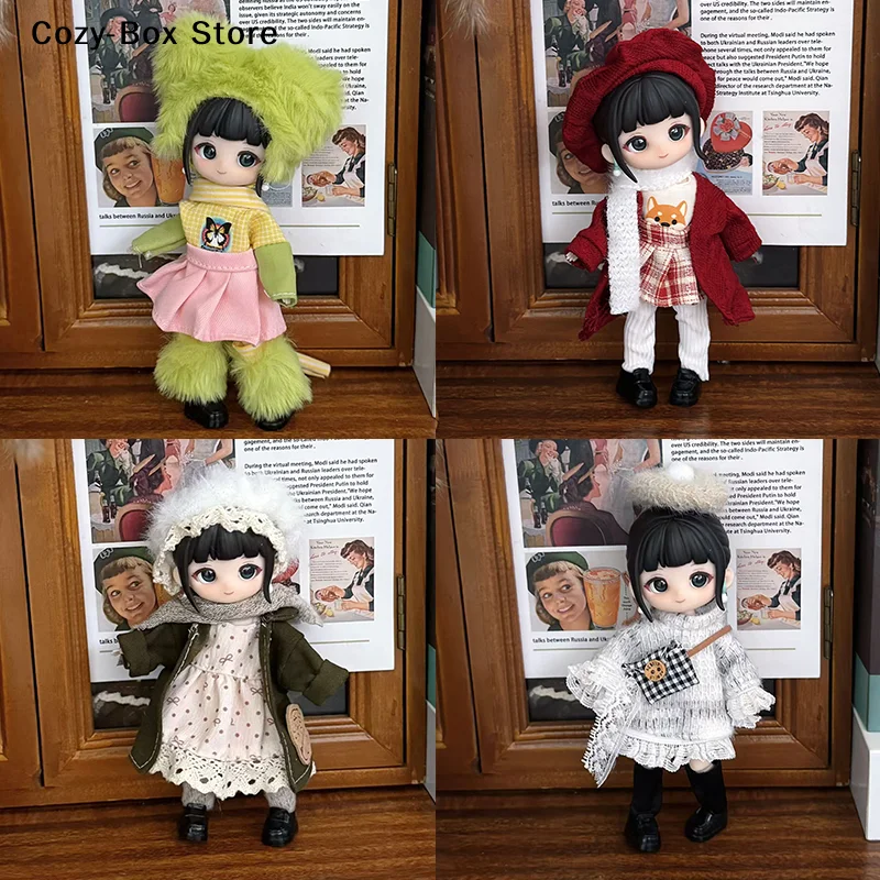 [ZY]1Set 16-17cm Cute Doll Clothes Dolls Outfit Suit Accessories Fashion Style Doll Dress Up (NO Doll)[ZY]