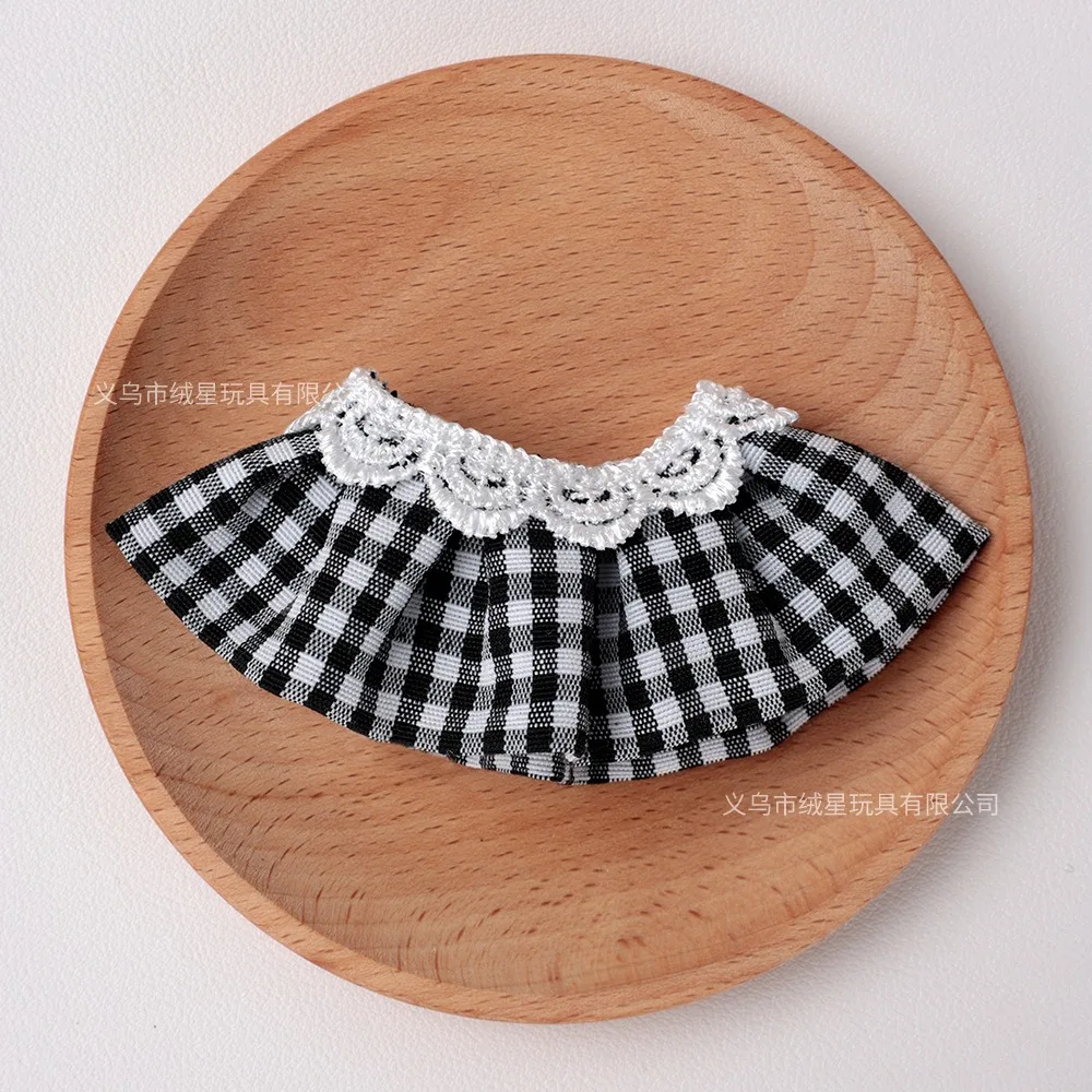 Cute Lace Pleated Mini Skirt for 10-20cm Cotton Doll Plaid Stripe Doll Dress Up Outfit Kawaii Doll Clothing Accessories DIY