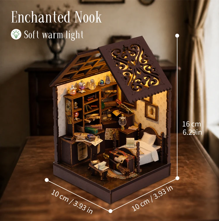 DIY Mini Doll House Wooden Miniature Kit Furniture Litht Dollhouse Furniture Handmade Model Assembly Toys Case Birthday Gifts