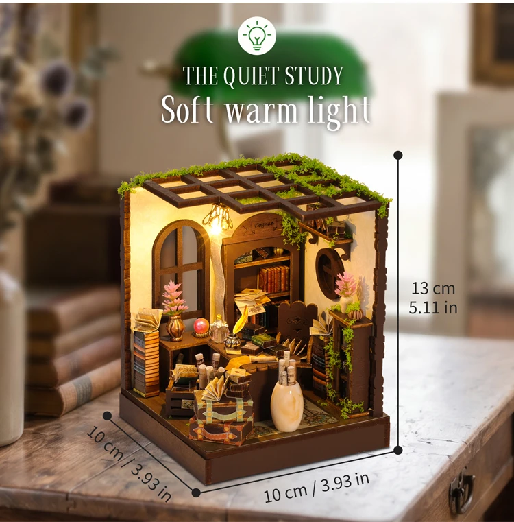DIY Mini Doll House Wooden Miniature Kit Furniture Litht Dollhouse Furniture Handmade Model Assembly Toys Case Birthday Gifts