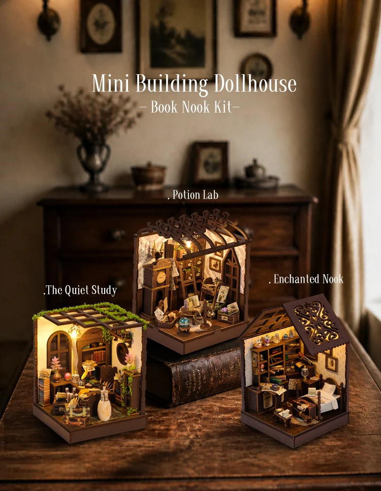 DIY Mini Doll House Wooden Miniature Kit Furniture Litht Dollhouse Furniture Handmade Model Assembly Toys Case Birthday Gifts