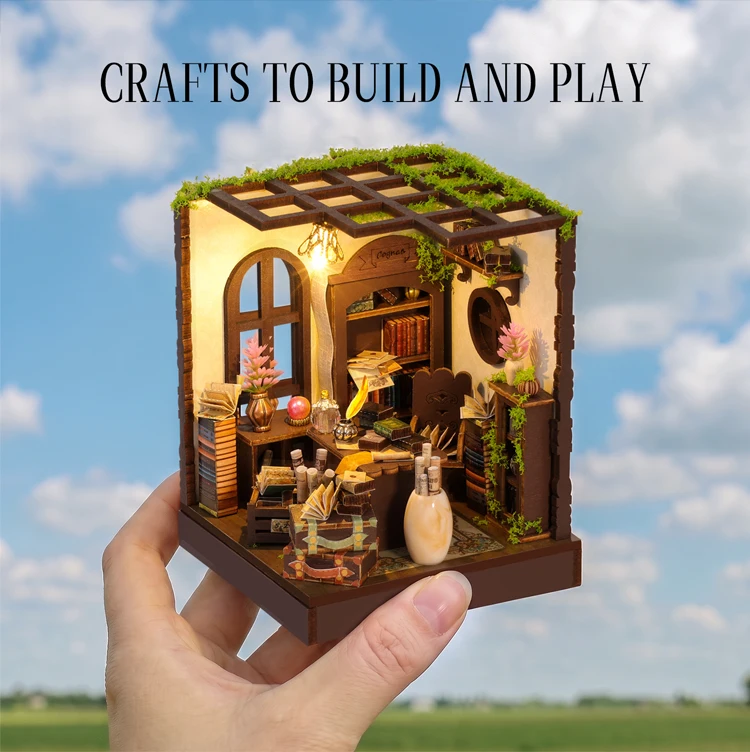 DIY Mini Doll House Wooden Miniature Kit Furniture Litht Dollhouse Furniture Handmade Model Assembly Toys Case Birthday Gifts