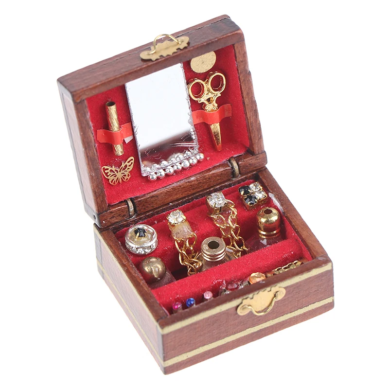 1Pc Mini Jewelry Box Model Dollhouse Miniatures Children DIY Miniatures Doll.