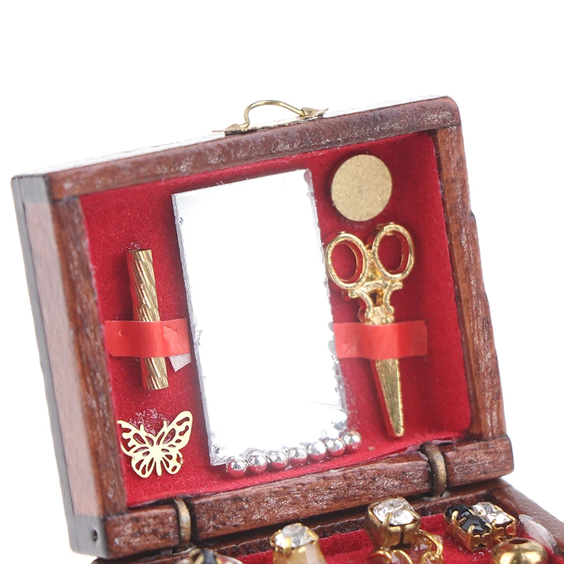 1Pc Mini Jewelry Box Model Dollhouse Miniatures Children DIY Miniatures Doll.