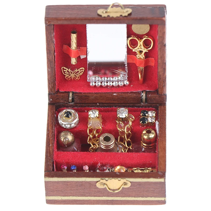 1Pc Mini Jewelry Box Model Dollhouse Miniatures Children DIY Miniatures Doll.