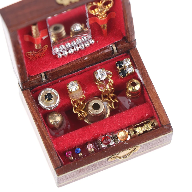 1Pc Mini Jewelry Box Model Dollhouse Miniatures Children DIY Miniatures Doll.