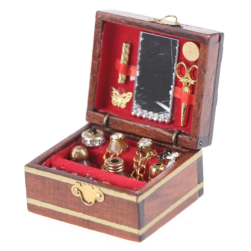 1Pc Mini Jewelry Box Model Dollhouse Miniatures Children DIY Miniatures Doll.