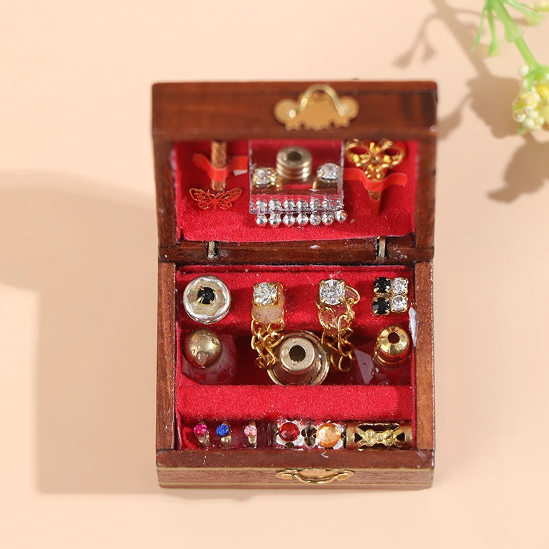 1Pc Mini Jewelry Box Model Dollhouse Miniatures Children DIY Miniatures Doll.