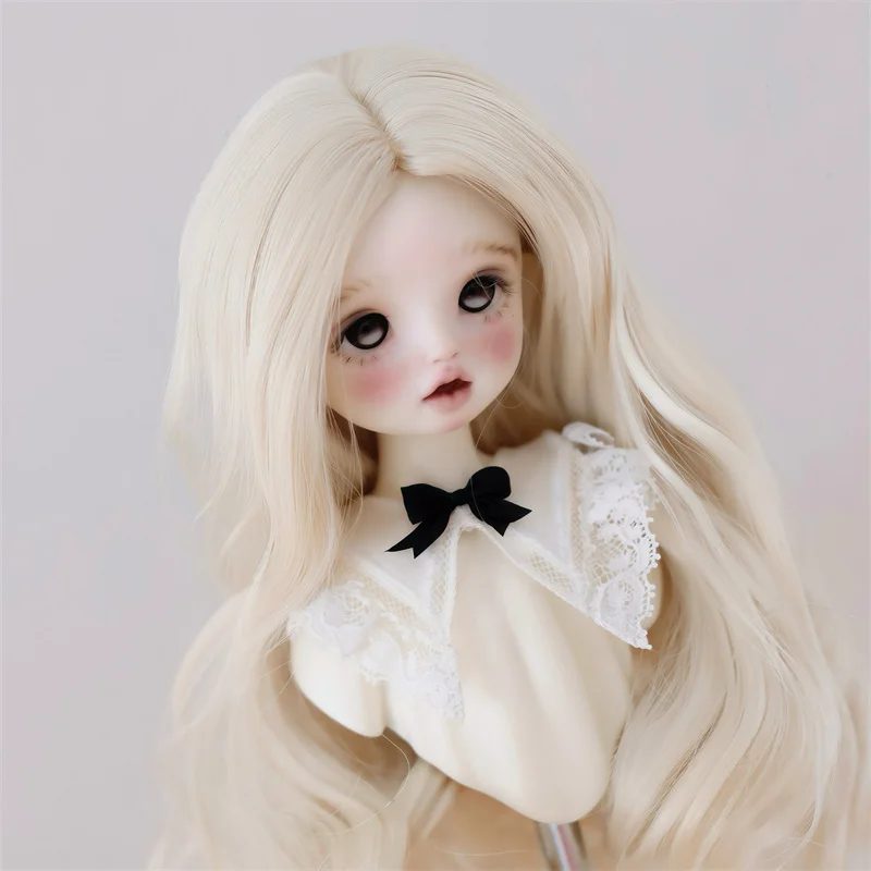 BJD/SD Doll Wig with Multi Colored Wavy Long Curly Hair Soft Silk 1/6 DIY Anime Wig Dress Up Doll Wig Set Doll Hair Cover