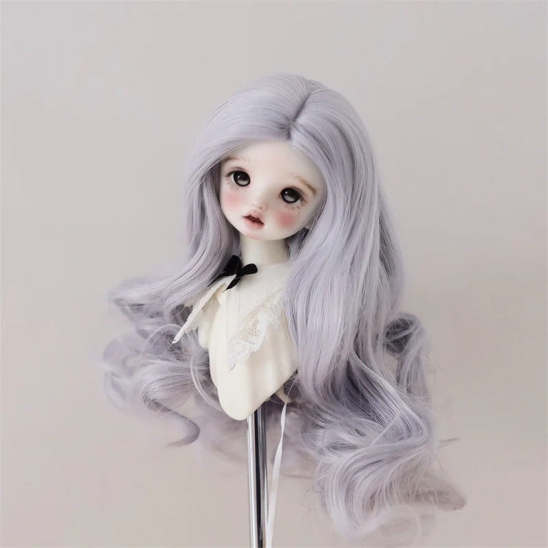 BJD/SD Doll Wig with Multi Colored Wavy Long Curly Hair Soft Silk 1/6 DIY Anime Wig Dress Up Doll Wig Set Doll Hair Cover