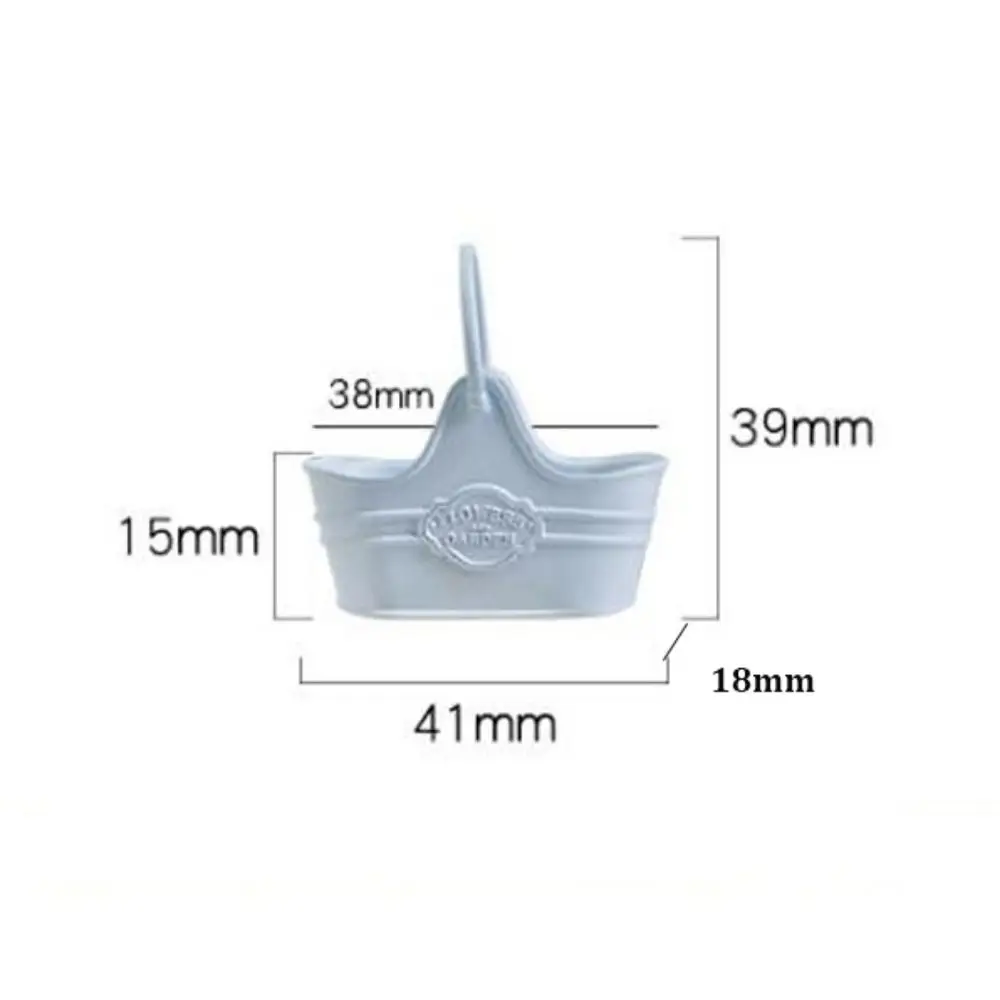 New Metal 1:12 Dollhouse Basket Multicolors Construction Props Shopping Basket 41*18*39mm Flower Bucket Basket