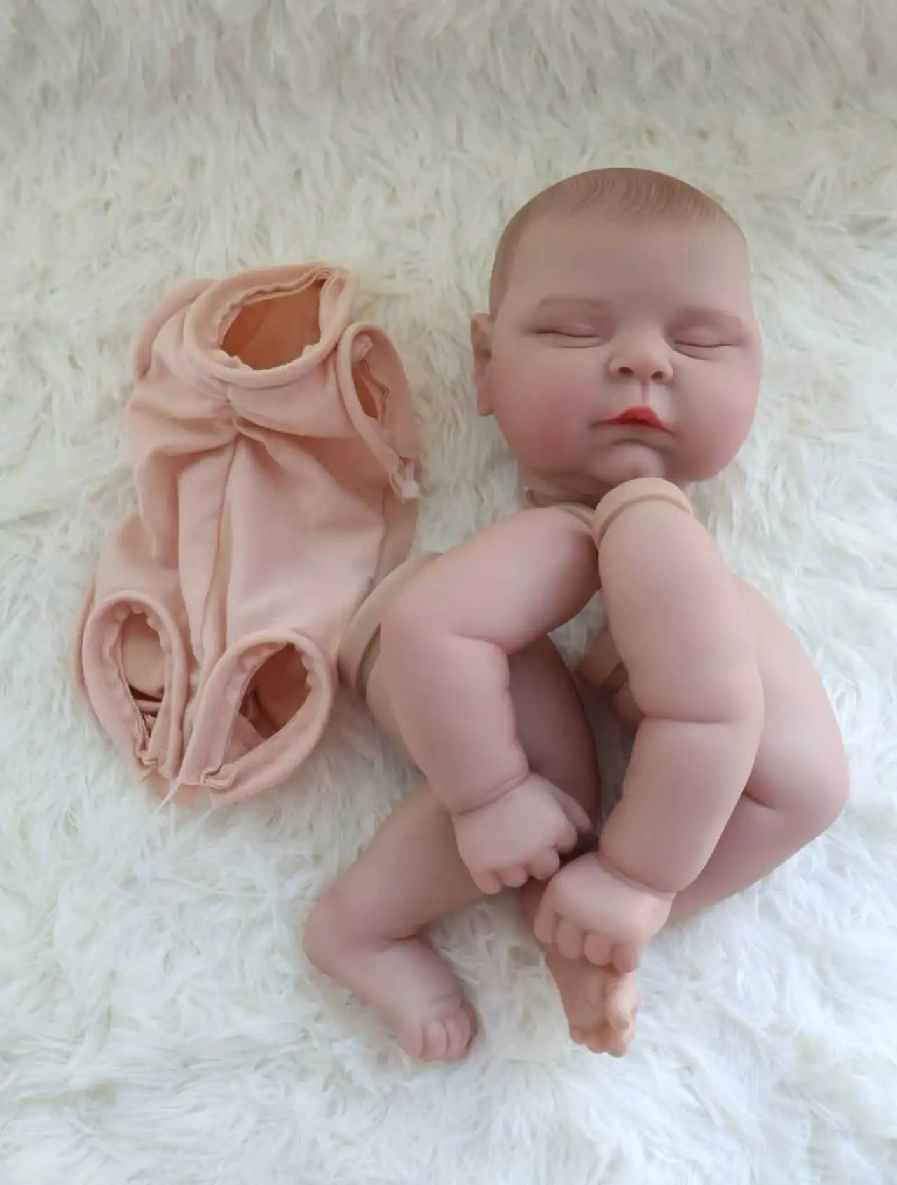 18-inch Resurrection Doll, Unassembled, Hand-Painted Hair, Separate Limbs, Handcrafted Toy