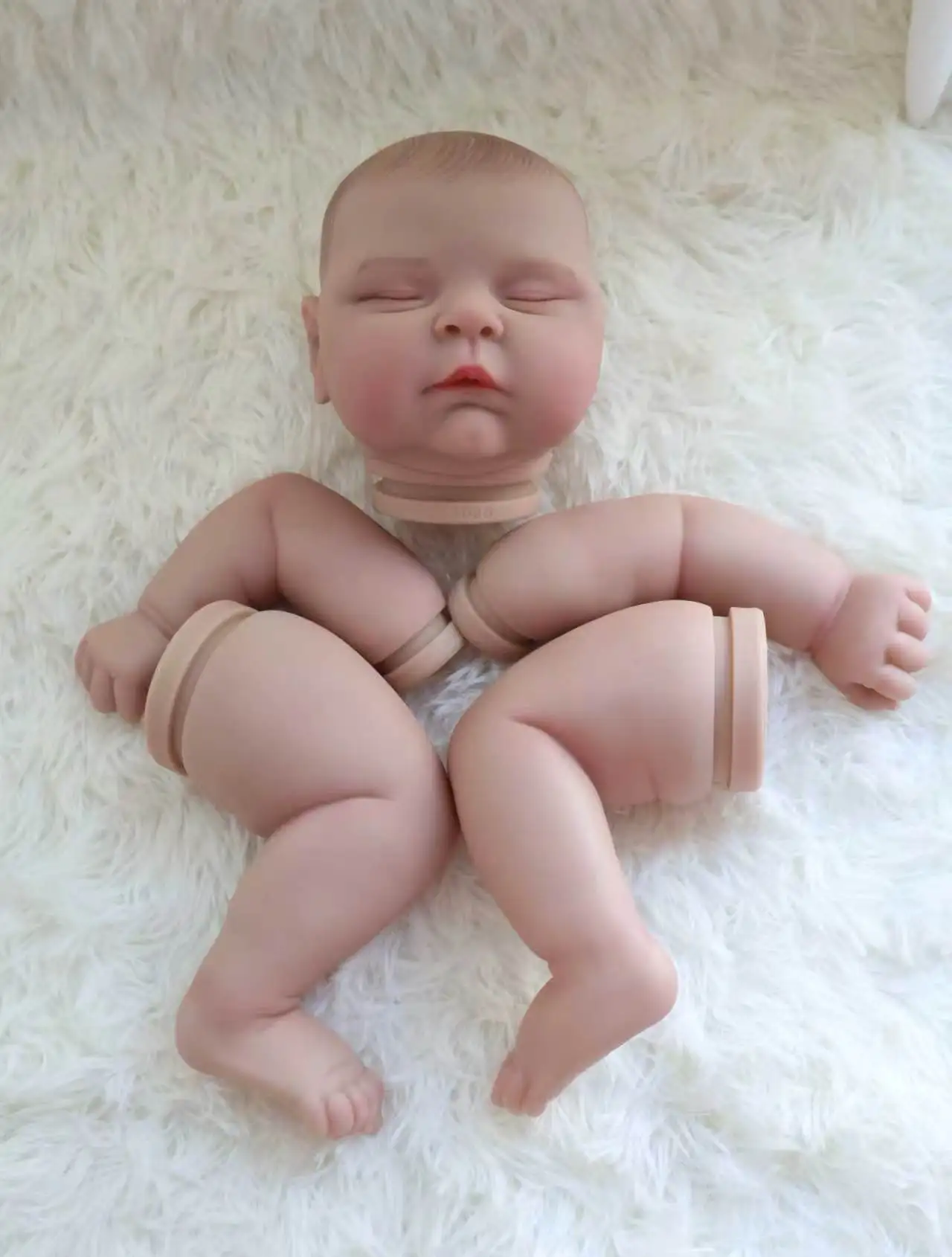 18-inch Resurrection Doll, Unassembled, Hand-Painted Hair, Separate Limbs, Handcrafted Toy