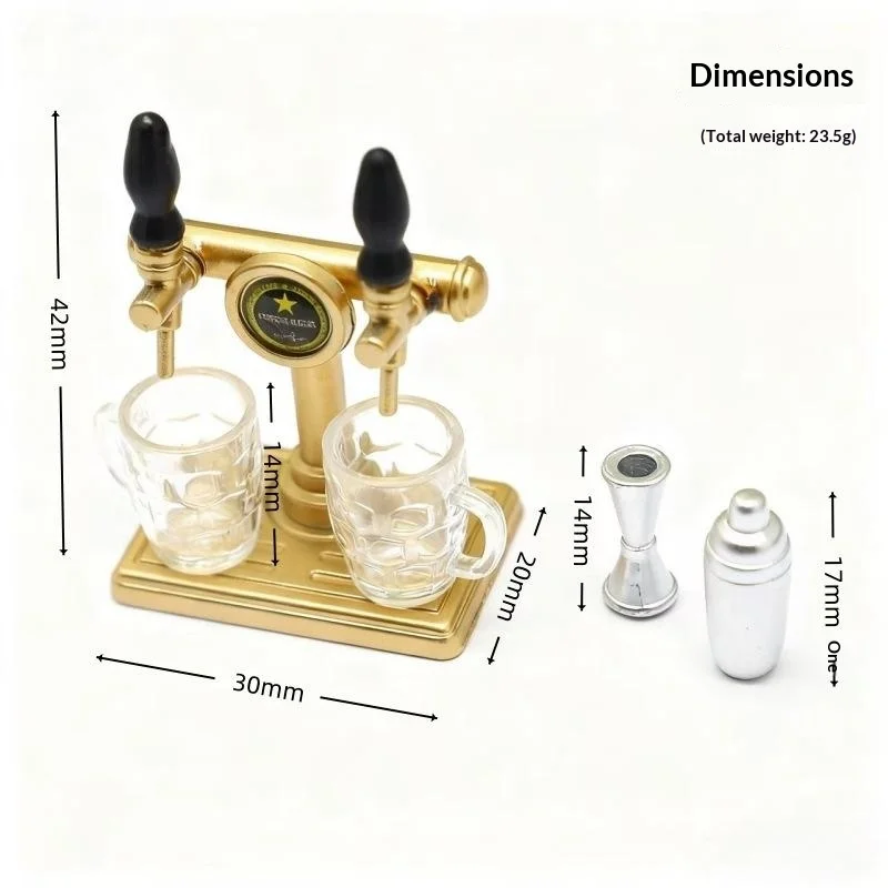 5Pcs Dollhouse Mini Beer Mug Model Miniature Scene Props Decoration For DIY Craft Collection