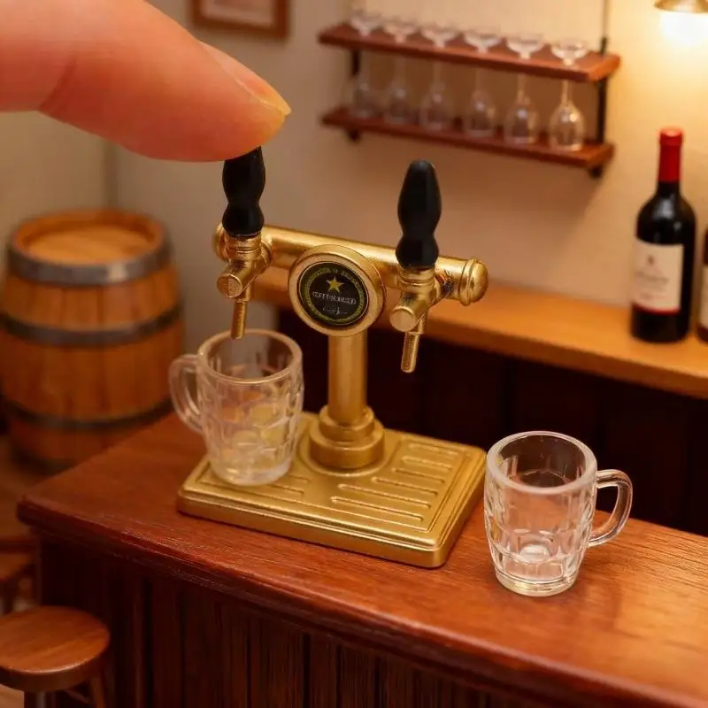 5Pcs Dollhouse Mini Beer Mug Model Miniature Scene Props Decoration For DIY Craft Collection
