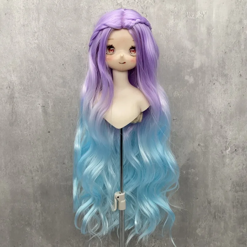 BJD SD Doll Cosplay Dress Up DIY Accessory Wig General High Temperature Silk Gradient Color Headgear Doll 1/3&1/4&1/6 Wig Cover