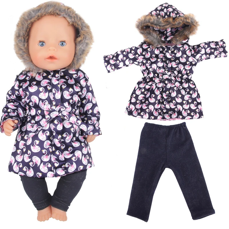 43cm New Born Baby Doll Clothes Hoody Coat for 18 Inch American OG Girl Doll Jacket Children Toys Outfits