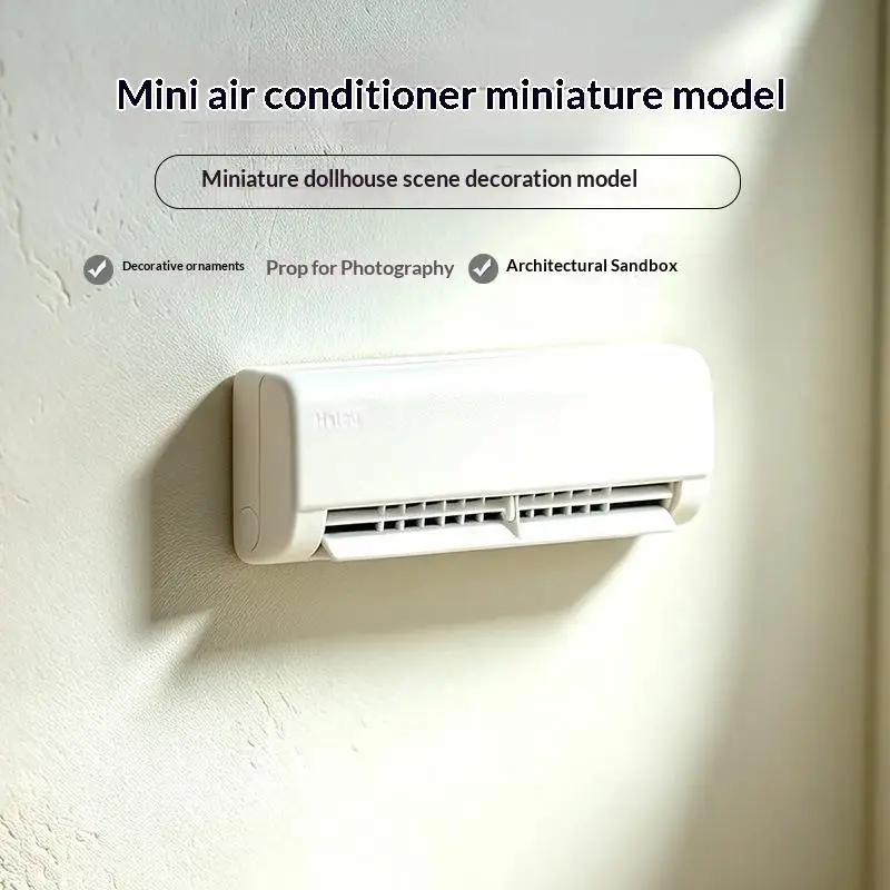 Miniature Wall Mounted Air Conditioner Ornament Dollhouse Furniture Home Model Decor Dollhouse Sand Table Photography Props