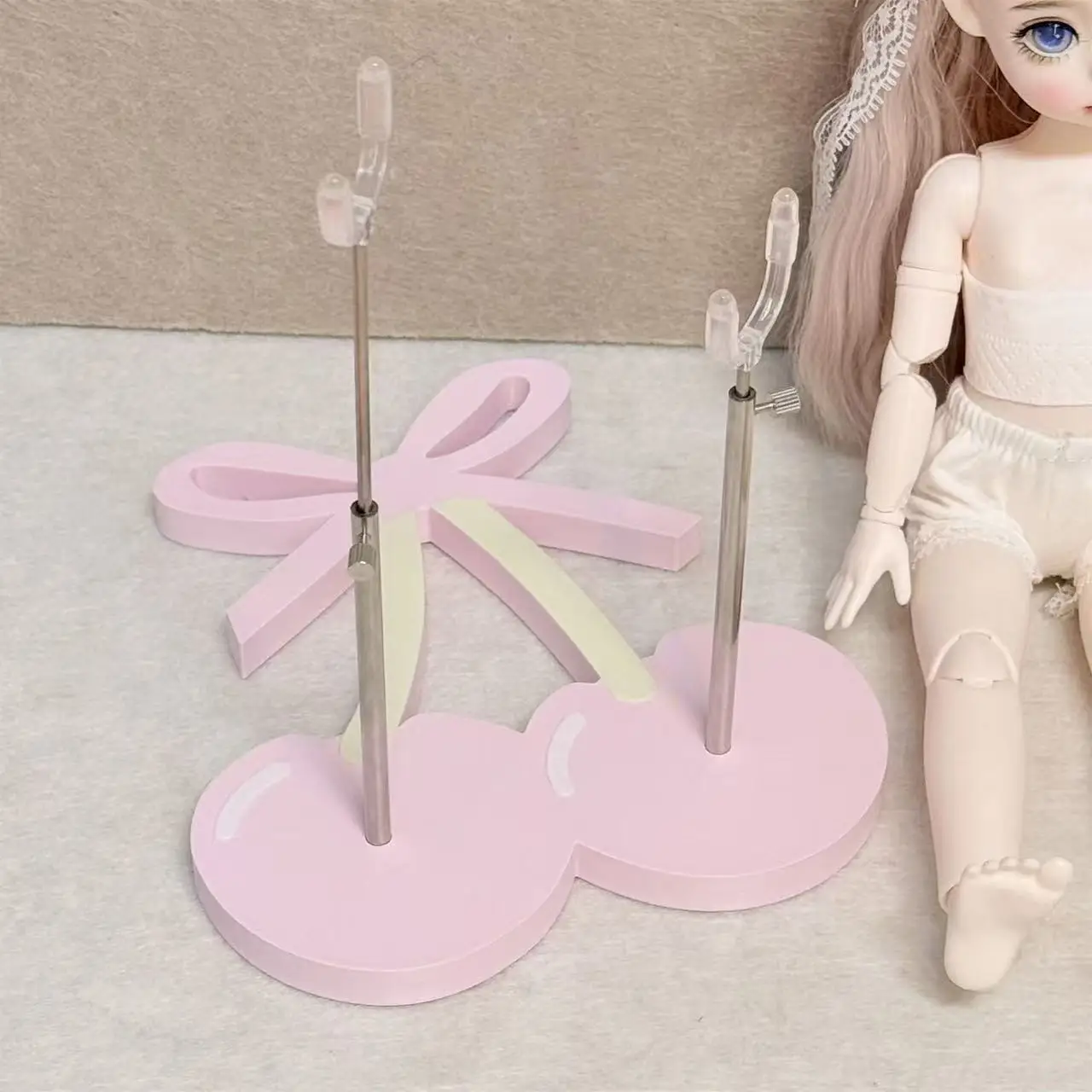 1/6 3DPrinted BJD Doll Display Stand Cute Cherry Dual‑figure Base Doll Support Stand Auxiliary Standing Holder For 30cm BJD Doll