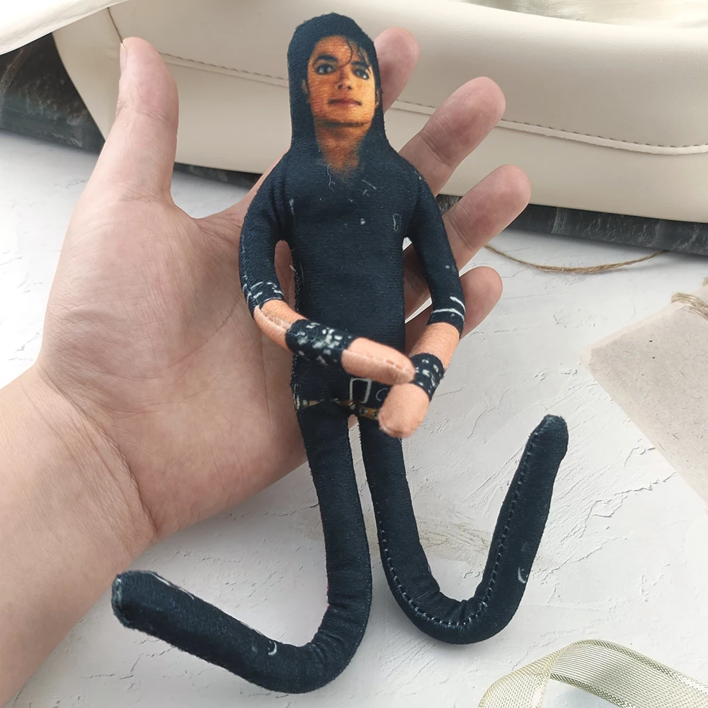 Michael Jackson Bendable Fabric Doll, Posable Wire Frame Plush Figure, Celebrity Doll Ornament Desk Decor Fans Collectible Gift