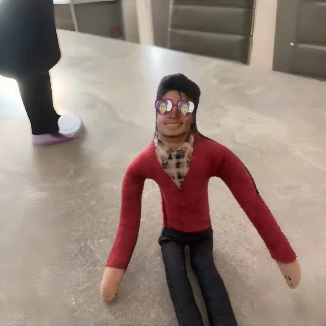 Michael Jackson Bendable Fabric Doll, Posable Wire Frame Plush Figure, Celebrity Doll Ornament Desk Decor Fans Collectible Gift