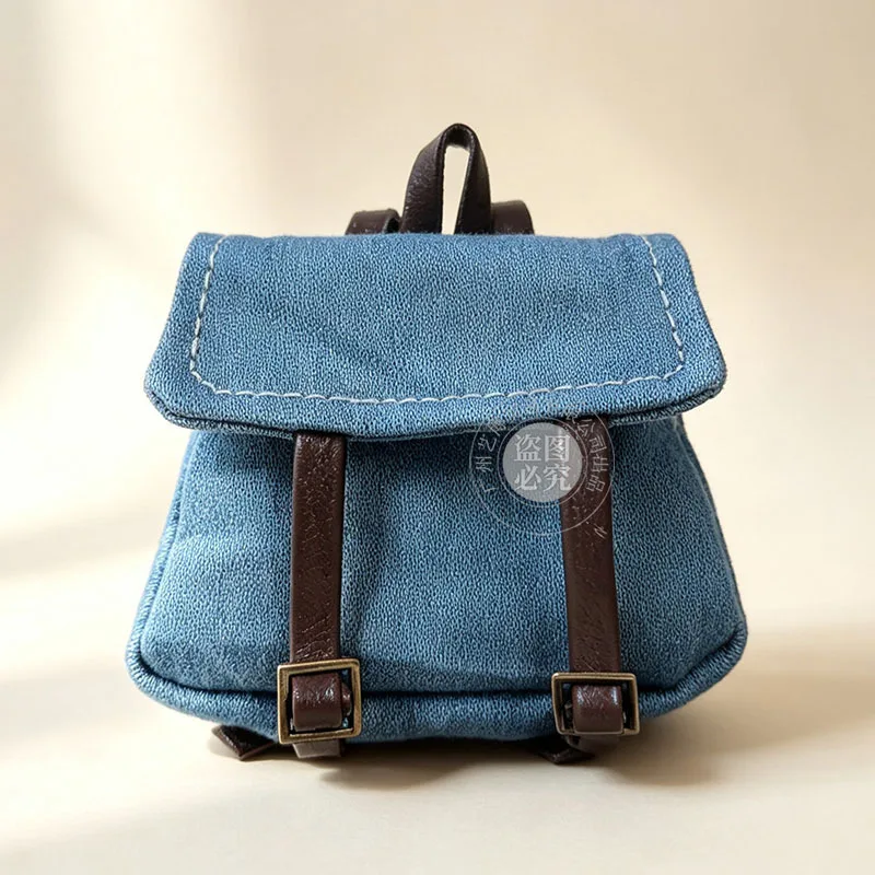 1/6 Doll Clothes Accessories Fashion Retro Casual Denim Backpack Versatile Rucksack For 30cm FR Babi Supermodel Doll Dress Up